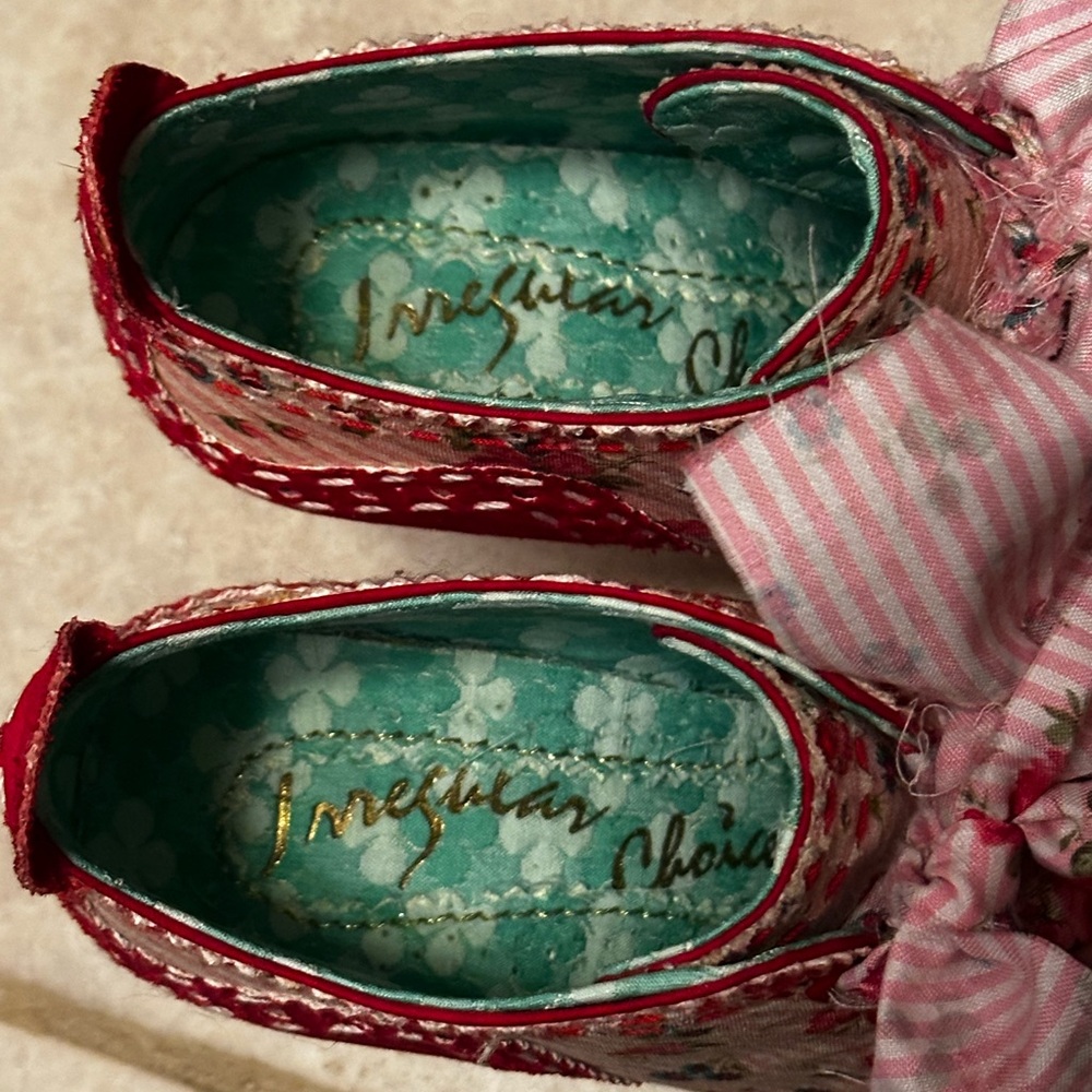 Irregular Choice Red Floral Heels with Bow - Picture 12 of 13